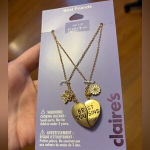 NWT-Claire’s Gold Best Cousins Necklace Set